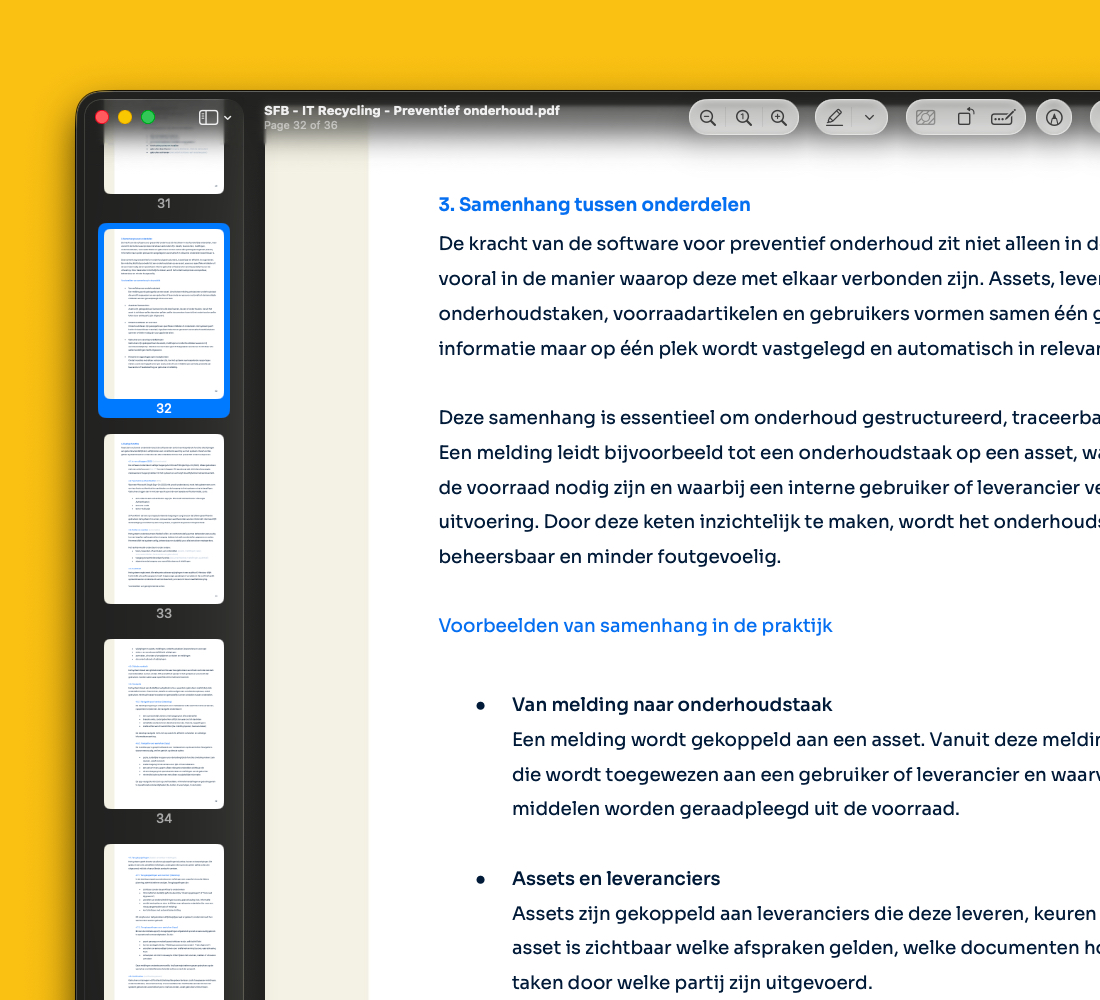 Stooseflow Blauwdruk voor preventief onderhoud bij IT Recycling met uitgewerkte proces- en systeemstructuur